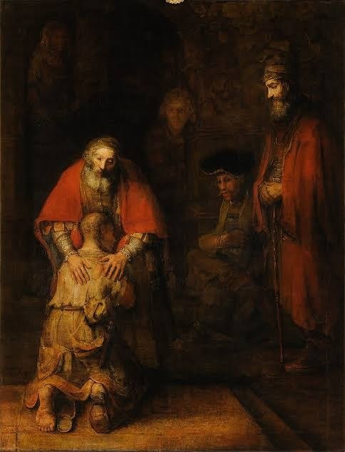 O Retorno do Filho Pródigo, de Rembrandt, pintura do século XVII