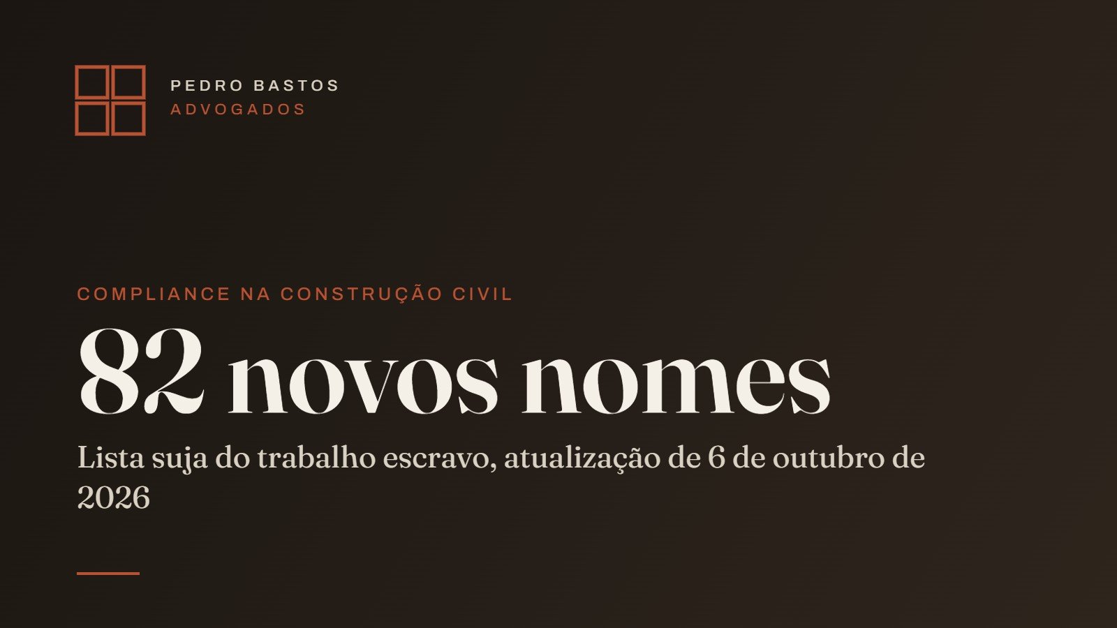 Capa do artigo sobre subempreiteiros, lista suja e compliance na construção civil